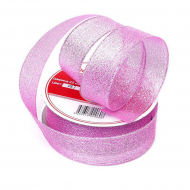 Лента IDEAL с люрексом арт.ТВ-ЛЮР шир.25мм цв.037 св.розовый уп.22,85 м
