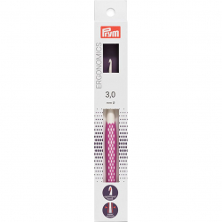 218483 PRYM Крючок для вязания Ergonomics 3мм/16см, high-tech полимер, белый/фиолетовый