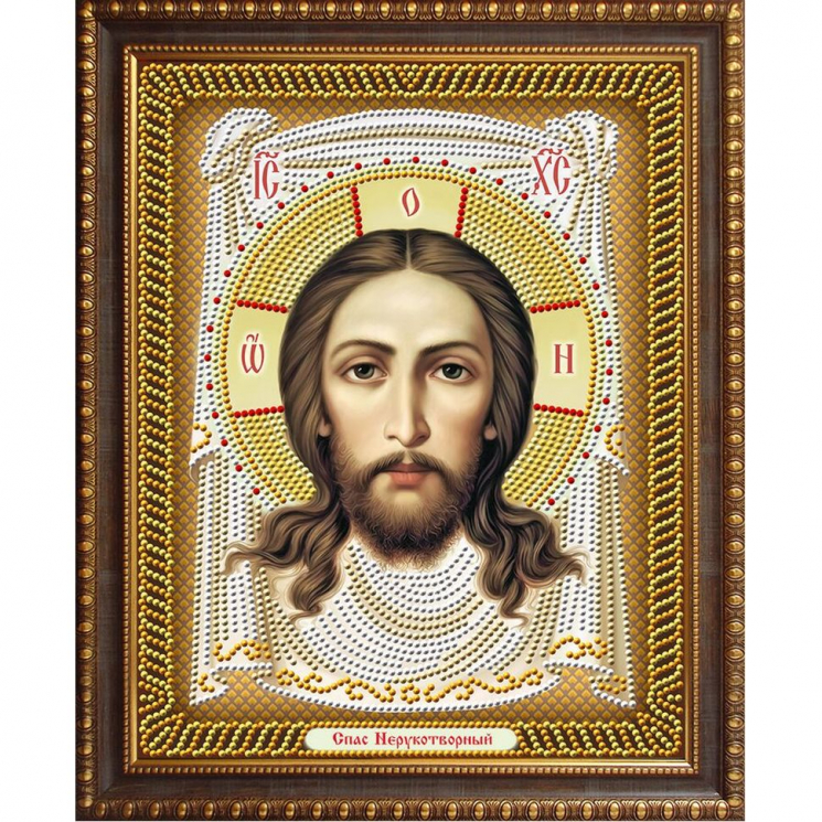 Набор для изготовления картин АЛМАЗНАЯ ЖИВОПИСЬ арт.АЖ.5045 Икона Спас Нерукотворный 22х28 см