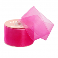 Лента капрон (органза) IDEAL шир.50мм цв.1018 розовый уп.27,4 м
