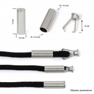 Наконечник для шнура металл TBY OR.0305-5372 (12х5.5мм, отв.5,5мм) цв. мат.никель уп. 100шт