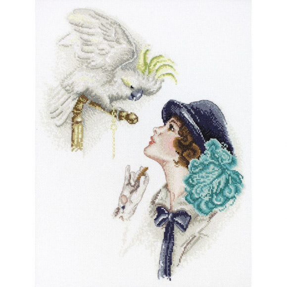Набор для вышивания МАРЬЯ ИСКУСНИЦА арт.06.004.02 Дама с попугаем, по картине Фишера 30х40 см