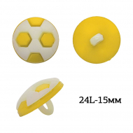 Пуговицы пластик Мячик TBY.P-2824 цв.15 желтый 24L-15мм, на ножке, 400 шт