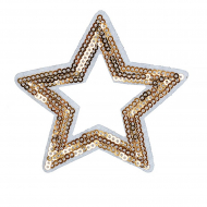 Термоаппликация с пайетками арт.TBY.ND.13 Звезда 85х85мм цв.2 золото уп.10шт