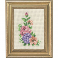 Набор для вышивания PERMIN арт.13-1138 Роза и гортензия 14х19 см