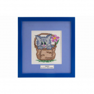 121909_Вышитая картина "Кошка в лукошке"