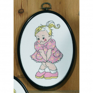 Набор для вышивания PERMIN арт.12-5766 WC девочка 13х18 см