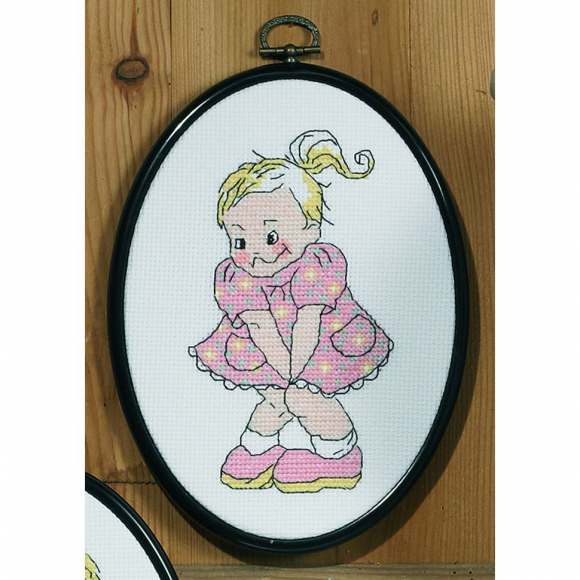 Набор для вышивания PERMIN арт.12-5766 WC девочка 13х18 см