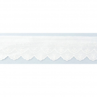 Шитье-вышивка на батисте, 50 мм, цвет белый
