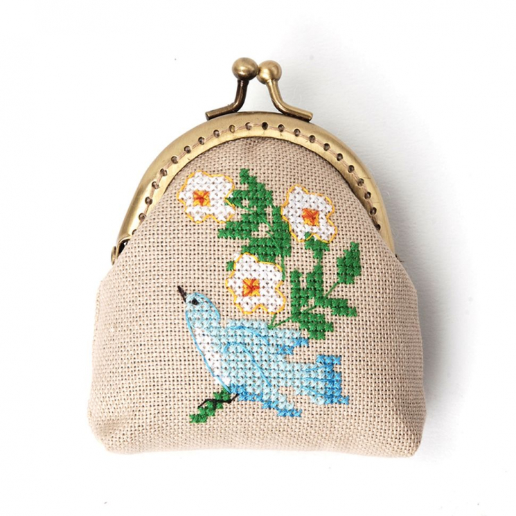 Набор для вышивания крестом XIU CRAFTS арт.2860406 Кошелек Синяя птица счастья 9х8 см