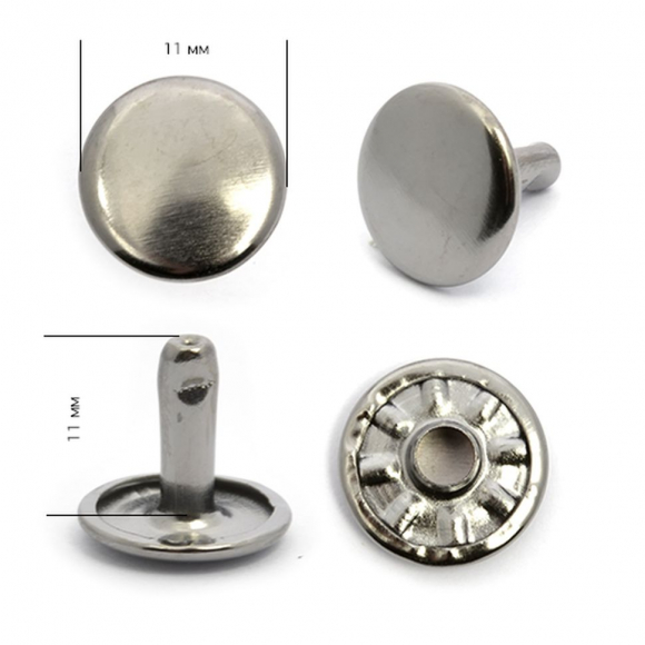 Хольнитены двухсторонние сталь New Star №123 11х11 (11мм) цв. никель черный уп. 1000шт