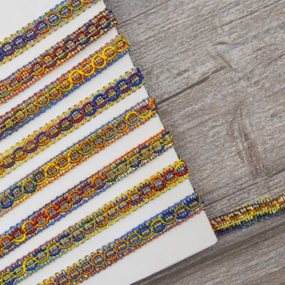 113073_Тесьма PEGA тип отделочная, цвет радужный, 8 мм