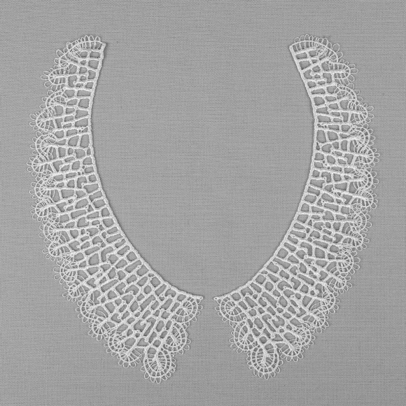 Воротник гипюр KRUZHEVO арт.TR.12544 21см цв.белый уп.50 комп