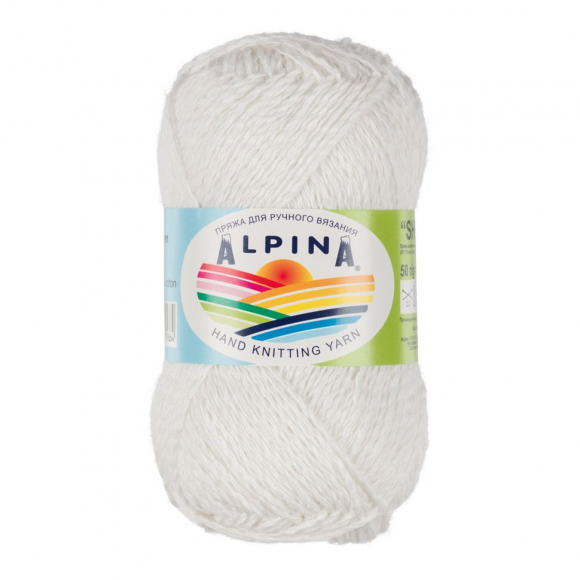 Пряжа ALPINA SHEBBY (100% хлопок) 10х50г/150м цв.10 белый