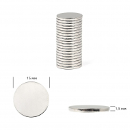 Магнит неодимовый диск ?15мм h1,5мм арт.TBY.H15-15 уп.20шт Магнит неодимовый диск ?15мм h1,5мм арт.TBY.H15-15 уп.20шт