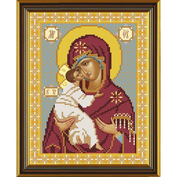 Набор для вышивания бисером НОВА СЛОБОДА арт.С9045 Владимирская Божия Матерь 18х23 см