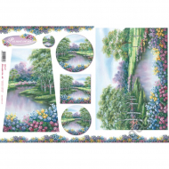 41067_Бумага рисовая "Весеннее озеро"