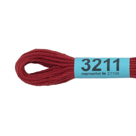 Нитки для вышивания Gamma мулине (3173-6115) 100% хлопок 24 x 8 м цв.3211 гр.вишневый