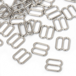 Пряжка регулятор для бюстгальтера металл TBY-808 08мм цв.никель, уп.1000шт