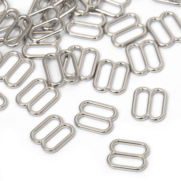 Пряжка регулятор для бюстгальтера металл TBY-808 08мм цв.никель, уп.1000шт