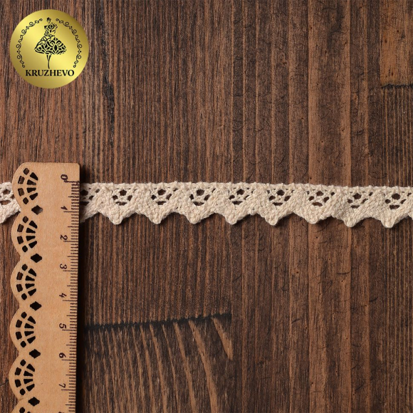 Тесьма вязаная KRUZHEVO 15мм TBY.5604 цв.01 натуральный уп.50м
