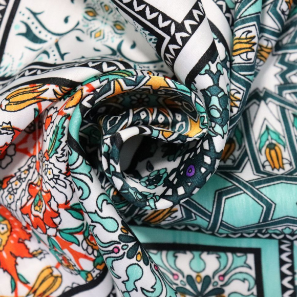 Ткань шелк Армани 90 г/м? 97% полиэстер, 3% спандекс шир.148 см арт.Р.20220.02 цв.02 бирюзовый рул.25м