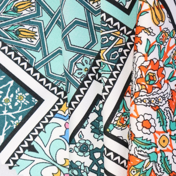 Ткань шелк Армани 90 г/м? 97% полиэстер, 3% спандекс шир.148 см арт.Р.20220.02 цв.02 бирюзовый рул.25м