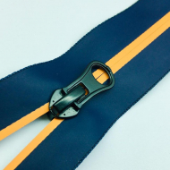 Молния водостойкая №7В5 полоса матовый н/р 13см темно синий 058/оранж 006