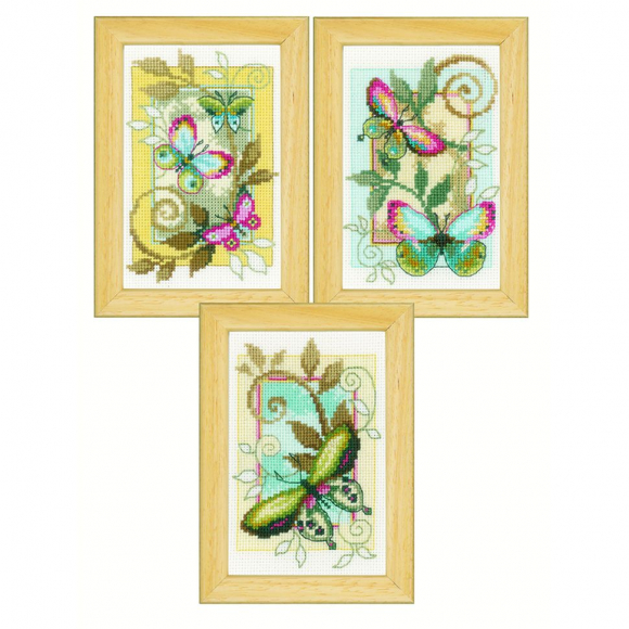 Набор для вышивания VERVACO арт.PN-0155948 Декоративные бабочки 8х12 см