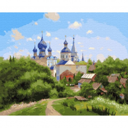 Картина по номерам с цветной схемой на холсте Molly арт.KK0703 Милюков А. В окрестностях Суздаля 40х50 см