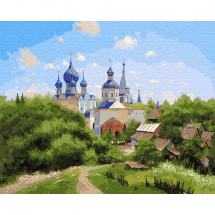 Картина по номерам с цветной схемой на холсте Molly арт.KK0703 Милюков А. В окрестностях Суздаля 40х50 см