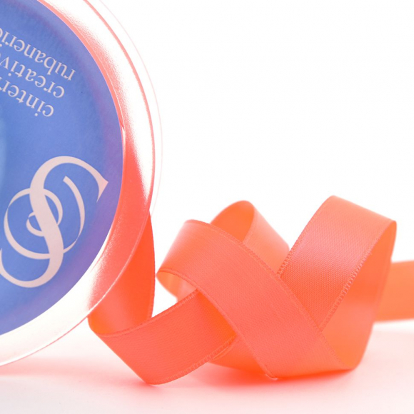 109275_Лента атласная двусторонняя SAFISA, 11 мм, 25 м, цвет 204, ярко-розовый