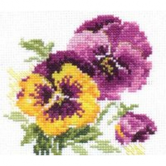 Набор для вышивания АЛИСА арт.0-81 Анютины глазки 11х10 см