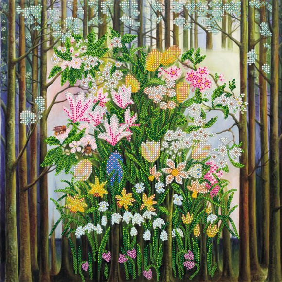 Схема на холсте АБРИС АРТ арт. AC-329 Лесной букет 30х30 см