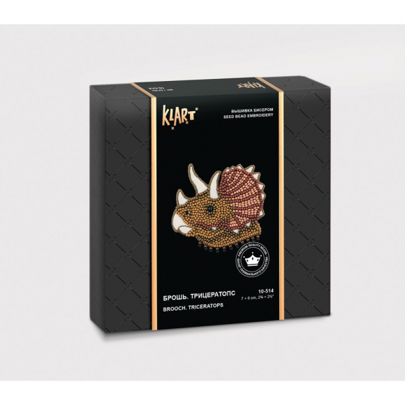 Набор для вышивания KLART арт. 10-514 Брошь. Трицератопс 7х6 см