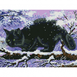 Набор Белоснежка для изготовления картин со стразами на подрамнике арт.БЛ.914-GT-S Морозный день 30х40см