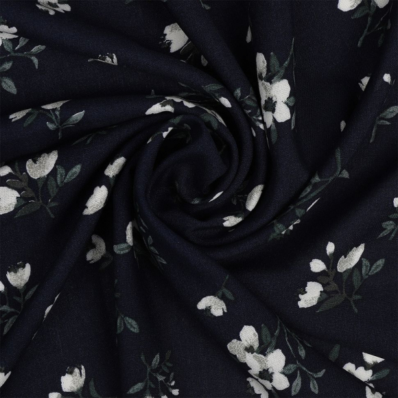 Ткань Штапель  TBY Vi-HLA210109-c3 плот 110г/м2 100% вискоза шир. 145 см цв.с3 синий рул.25м