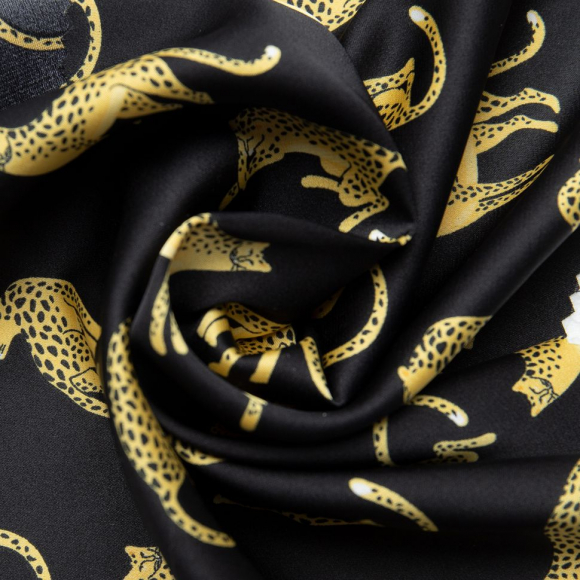 Ткань шелк Армани 90 г/м? 97% пэ, 3% спандекс шир.148 см арт.Р.50530.01 черный рул.25м