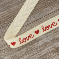 85494_Лента хлопковая на картонной мини-катушке "Love & Hearts"