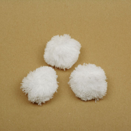 Помпоны TBY из пряжи 2,5г/шт арт.BYN50 50мм цв.белый уп. 100шт