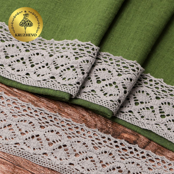 Тесьма вязаная KRUZHEVO 50мм TBY-6368 цв.25 св.серый уп.10м