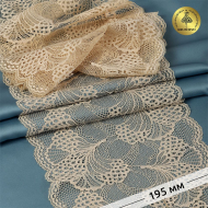 Кружево-стрейч KRUZHEVO арт.TBY.30211 шир.195мм цв.бежевый уп.25м