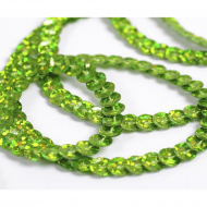 Пайетки на нитях 6мм Laser Bright арт.TBY-FLKU06-LB цв.50105 св.зеленый уп.73.12м