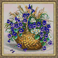 Рисунок на ткани (Бисер) КОНЁК арт. 1211 Фиалки 25х25 см