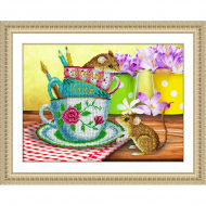 Набор для вышивания бисером ПАУТИНКА арт.Б-1478 Мышки 38х28 см