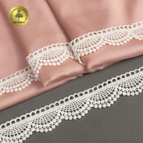 Кружево гипюр KRUZHEVO арт.TBY.0460 шир.20мм цв.01 белый уп.13,7м