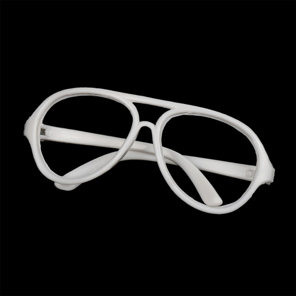 Очки без стекла арт.TBY.53731 цв.белый 7см, круглые пластик уп.10шт