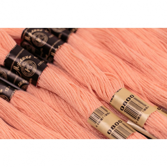 Нитки мулине цв.0800 розовый 12х10м С-Пб