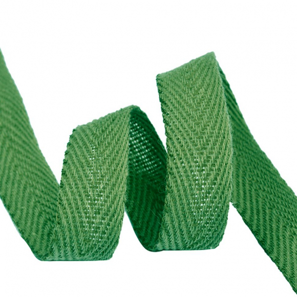 Тесьма киперная 17 мм хлопок 1,8г/см арт.12.2С-256К.17.009 цв.зеленый уп.50м