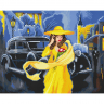 Кристальная мозаика на холсте ФРЕЯ арт.ALVK-68 Дама в желтом 50х40 см